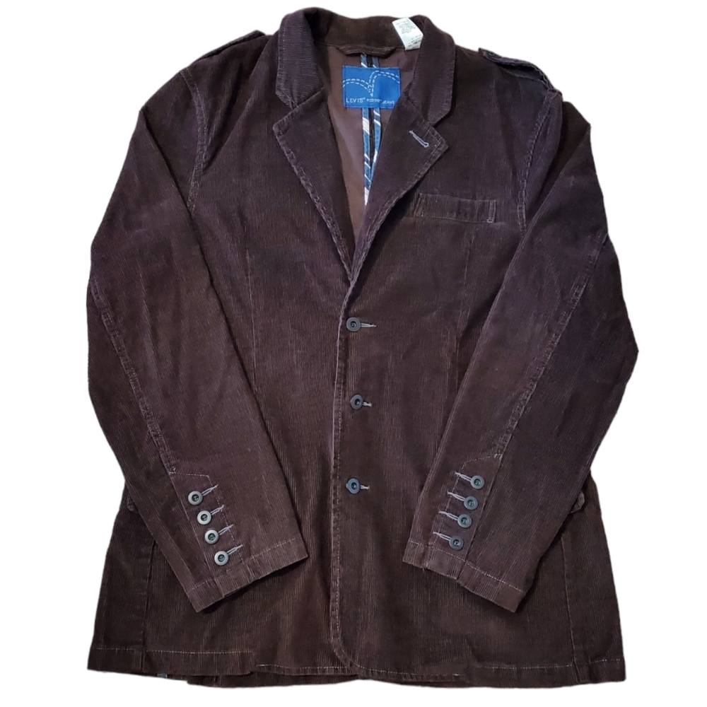 Levi's Mens Dark Brown Corduroy 3 Button Sports Coat Blazer Jacket Size XL